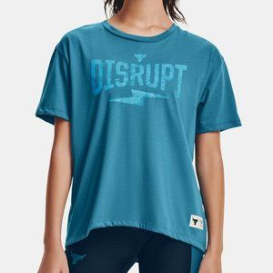 Under Armour Women's T shirt S Project Rock Disrupt Short Sleeve Blue 443 NWT